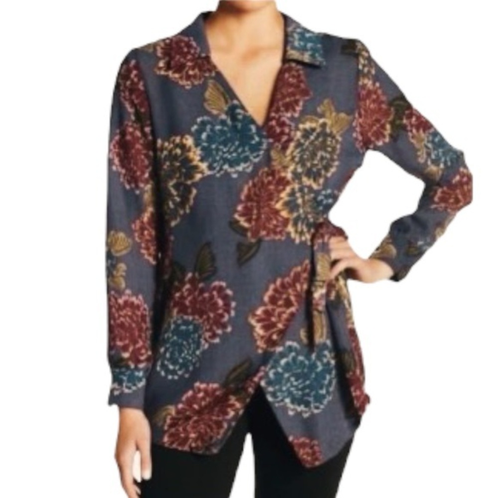 Emelia Floral Wrap Blouse Sz S